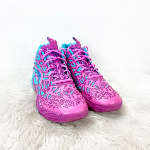 PUMA LaMelo Ball MB.04 “1 Love” Pink/Teal High-Top Men’s 11 Basketball Shoes main image 12